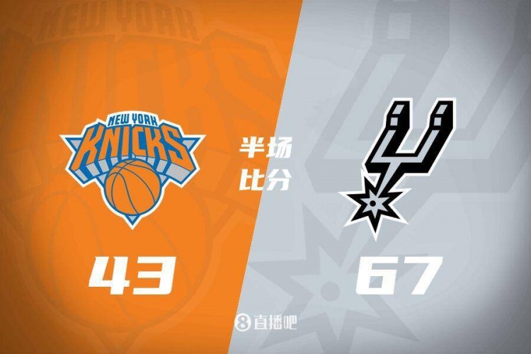 花了？馬刺半場(chǎng)4人得分上雙67-43領(lǐng)先尼克斯24分 唐斯19分