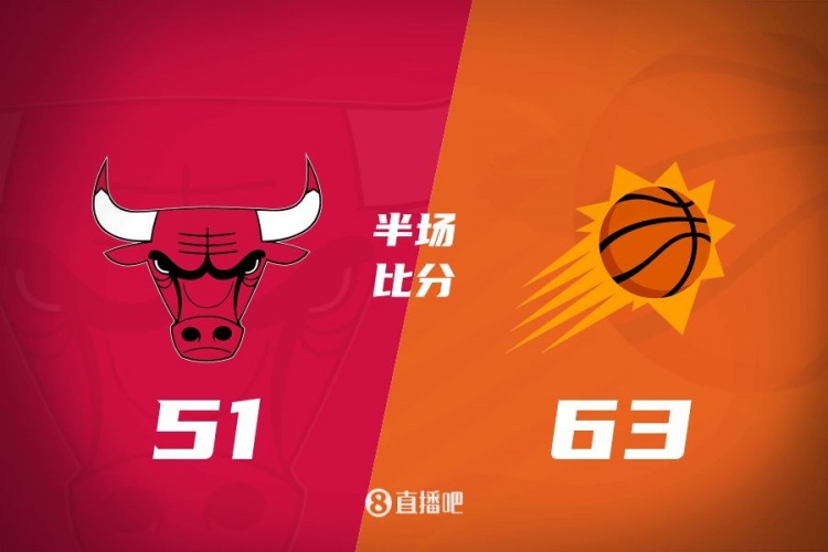 半場戰(zhàn)報(bào)-太陽63-51領(lǐng)先公牛12分 杜蘭特17分 理查茲14分