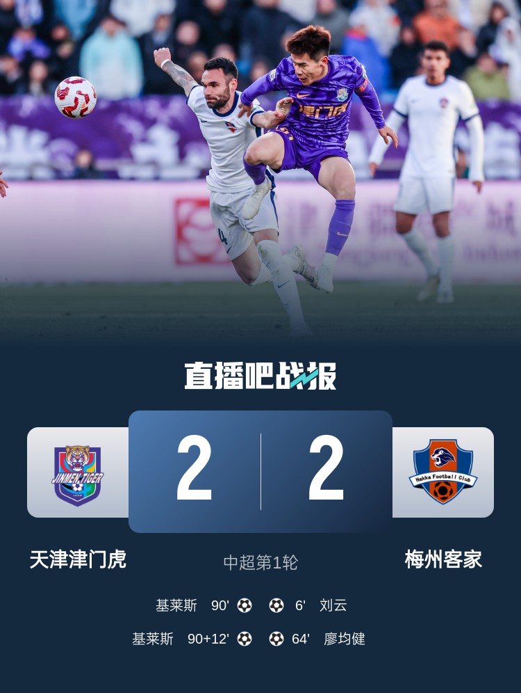 和風(fēng)勁吹！今日下午中超4場比賽全部以平局收場